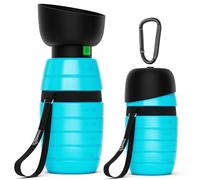Pecute Gourde Chien Promenade 650ml, Bouteille d'eau pour Chat Chien Accessoires, Gourde Anti-Fuite Non-Toxique, Balade Voyage Randonnée, 2 in 1 Portable Dog Water Bottle