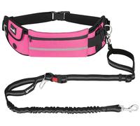 Pecute Laisse Canicross Chien,Laisse Mains Libres Chien,Ceinture Canicross Jusqu'à 100kg Absorption de Choc, Confortable, Couture Réfléchissante, Idéal pour Course à Pied, Jogging et Marche