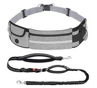 Pecute Laisse Canicross Chien,Laisse Mains Libres Chien,Ceinture Canicross Jusqu'à 100kg Absorption de Choc, Confortable, Couture Réfléchissante, Idéal pour Course à Pied, Jogging et Marche