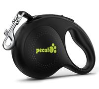 Pecute Laisse Chien Enrouleur 8m, Laisses Rétractables pour Chiens(Jusqu'à 30Kg), avec Un Boutton S'arrêter Bloquer, Ruban en Nylon avec Coutures Réfléchissantes, pour Petit, Moyen et Grand Chiens