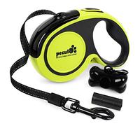 Pecute Laisse Chien Enrouleur, Laisses Rétractables pour Chien, avec Un Boutton S'arrêter Bloquer, Ruban en Nylon avec Coutures Réfléchissantes, pour Petit