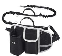 Pecute Laisse Chien Laisse Mains Libres Chien Jusqu'à 30kg Absorption de Choc, Ceinture Canicross, Couture Réfléchissante, Idéal pour Course à Pied, Jogging et Marche (Noir (Petite Taille))