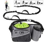 Pecute Laisse de Course pour Chien Mains Libres,Empêcher Le Chien de Sprinter, Améliorée avec Une Large Ceinture de Soutien du Dos, 2 Poignées Durables, Supportant jusqu'à 100KG