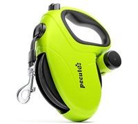 Pecute Laisse rétractable pour Chien avec Support de Sac à déjections Canines, 10 m / 32ft, avec 360 °, Anti-nœuds, poignée antidérapante et Bouton de Frein Rapide, Convient pour Les Chiens pesant