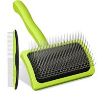 Pecute Professionnel Brosse Chat Poil Long/Court, Autonettoyante Brosse Chien avec Tampon Perméable à L'air, Eliminer Efficacement des Tomentose sous-Poil Tangles, Longueur de l'aiguille 25 mm, S