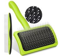Pecute Professionnel Brosse Chat Poil Long/Court, Autonettoyante Brosse Chien avec Tampon Perméable à L'air, Eliminer Efficacement des Tomentose sous-Poil Tangles, Longueur de l'aiguille 15 mm, S