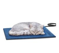 Pecute Tapis Chauffant Chat avec Voyant Lumineux, Coussin Chaton, Couverture Chauffante Chat 32×40cm, Tapis Chauffant Chien Température Constante, Anti-Mordant, Imperméable, Double Face