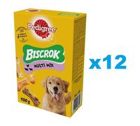 Pedigree Biscrok Multi Mix Lot de 12 boîtes de friandises pour chien 500 g