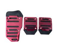 Pedal Protective Cover Universel 1 Jeu Pédales Voiture En Aluminium Transmission Automatique Couvercle Pédale Frein Antidérapant Carburant Gaz Kit Coussinets Pied Pedal Pad(Red)