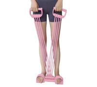 Pedal Resistance Band With Handle | 8 Tube Elastic Workout System, Adjustable Latex Fitness Trainer Grip Handles Portable Home Gym Equipment For Indoor Outdoor Full Body Stretching Leg Exercise Traini
