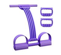 Pedal Resistance Band With Handle | 8 Tube Elastic Workout System, Adjustable Latex Fitness Trainer Grip Handles Portable Home Gym Equipment For Indoor Outdoor Full Body Stretching Leg Exercise Traini