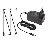 PéDale Alimentation Adaptateur 9v Dc, Centre NéGatif 9v 1.5a Guitare PéDale D'Effet Adaptateur CâBle D'Alimentation Avec CâBle 5 Voies ChrysanthèMe CâBle