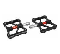 Pedale Bmx-Vtt Descente Newton Noir Axe Rouge A Roulements Alu Cnc Filetage 9-16 Avec Picots Argent Multicolore