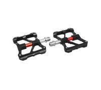 Pédale BMX-VTT - Newton - Noir - Axe Rouge - Roulements Alu CNC - Filetage 9/16