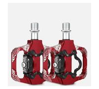 pédale d'accélérateur Pédales de vélo de route VTT SPD System, roulements antidérapants, accessoires de cyclisme Pédale de voiture(086 Red)