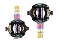 pédale d'accélérateur Pédales de vélo de route VTT SPD System, roulements antidérapants, accessoires de cyclisme Pédale de voiture(Double Color Alloy)