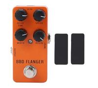 Pédale de Flanger analogique mini portable True Bypass Guitar Guitar Bass Effets Pédale avec réduction du bruit Body Aluminium Alloy pour les musiciens et interprètes