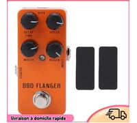 Pédale de Flanger Analogique True Bypass DC 9V, Pédale D'effet de Guitare en Alliage D'aluminium pour Guitare électrique