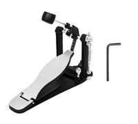 Pédale de grosse caisse à double chaîne réglable avec base antidérapante - Accessoire de batterie - Texture métallique - Parfait pour les batteries électriques - Pédale de tambour