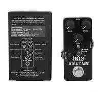 Pédale de guitare multi-effets avec compresseur de réverbération Wah Distortion Overdrive Delay pour entraînement d'enregistrement en direct (Noir)