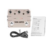 Pédale de looper de guitare CheoTime, Time d'enregistrement de 10 minutes Temps d'enregistrement Station de boucle d'échantillonnage 24 bits avec 11 modes de lecture et 2 pieds