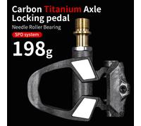 Pédale de route à verrouillage automatique en carbone/titane, 198g, système de 3 roulements ultra-légers pour vélos de route de niveau professionnel, SPD-SL Titanium axle