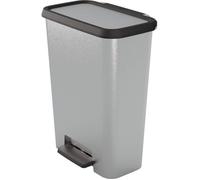 Pédale de tri à pédale Duo - CURVER - COMPATTA - 23 L + 23 L - Gris aspect métal - Polypropylène