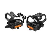 Pédale de vélo, 1 Paire de pédales de vélo, 1 Paire de pédales de vélo avec Attaches et Sangles, avec Cages de Pied et Sangles pour Accessoires de vélo Fixie, Montagne et Route