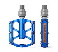 Pédale de vélo à dégagement rapide pour vélo pliable Brompton, design à 3 roulements avec vis à double filetage et 12 pointes antidérapantes en acier inoxydable pour un pédalage sûr et stable (bleu)