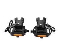 Pédale de vélo évidée Pédales Cyclisme en Nylon pédales 4 x 3 1 Pouces avec Courroies à Pinces pour Orteils Montagne-Pédale Et Cale De Vélo Route