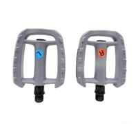 Pédale de vélo pour VTT, route et vélos pliants avec réflecteur et roulement DU, fabriquée en acier et ABS, design ultra léger pour des options de remplacement fiables (gris)