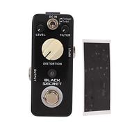 Pedale d'effet guitare distortion classique Black Secret, boîtier métal noir, 2 modes (Vintage & Turbo) - son chaud ou puissant, compact et robuste pour musiciens