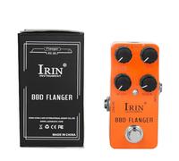 Pédale d'effet pour guitare avec Wah, distorsion, overdrive, delay, réverbération et compresseur pour un son amélioré (RS08 Orange)