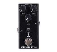 Pédale D'effets Guitare Électrique Ultimate Drive, Mini True Bypass, Boîtier Aluminium - Contrôle Gain et Tonalité, Alimentation 9V DC, Utilisation Pratique
