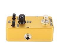 Pédale d'effets pour guitare électrique, mini amplificateur de modulation, pédale de simulation, son puissant, fréquence réglable, boîtier métallique, design portable pour les (Distorsion dorée)