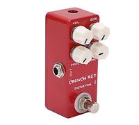 Pédale en métal pour guitare à effet de distorsion, interrupteur au pied True Bypass avec indicateur LED pour guitare électrique, basse, coque en métal rouge, compacte, durable,