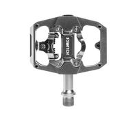 PEDALE GRAVEL - VTT PLATE SWITCH AUTOMATIQUE OU STANDARD ALU CNC GRIS 85 x 70