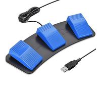 Pédale numérique optique iKKEGOL USB - Commutateur de jeu - 3 touches programmables - Pour jeux vidéo - Transcription HID (triple pédale)