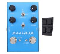 Pédale Overdrive Double Canal, Effet Boost avec Bouton, Pédale pour Guitare Électrique et Basse, Entrée DC 9V - Contrôle du Gain, Tourelle de Boost Indépendante, Sons Rythmés et