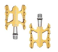 Pedale Velo Pédale de vélo Pliante à roulement scellé en Alliage d'aluminium antidérapant VTT Route BMX pédales universelles(Gold)