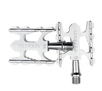 Pedale Velo Pédale de vélo Pliante à roulement scellé en Alliage d'aluminium antidérapant VTT Route BMX pédales universelles(Silver)
