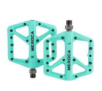 Pedale Velo Pédale de vélo VTT Porte-pédale Montagne en Nylon léger Anti-aslip Extra Grande Taille Descente for l'homme Grand Pied(Biancci Green)