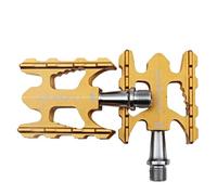 Pedale Velo Polding Bike Pédale scellée Alliage en Aluminium Non Glissement VTT Vélo de Route BMX vélos Universelle(Gold)