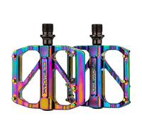 Pédale Vélo,Vélo, Pédale VTT BMX Route Cyclisme Pedales Plates Anti-Glissant en Alliage Aluminium Plate Forme 3 Roulement Scellé,Coloré