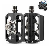 Pédale VTT à Double Plateforme avec Cale Aolly en Aluminium - Compatible avec Shimano Cale, pour Vélo de Montagne, BMX, Antidérapantes, Légères, Axe 9/16"