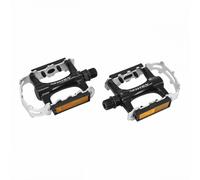 Pedale vtt alu newton noir cage alu argent 9-16" roulement du (paire)
