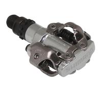 PEDALE VTT AUTOMATIQUE SHIMANO M520 SPD ARGENT AVEC CALES (PAIRE)