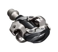 PEDALE VTT AUTOMATIQUE SHIMANO XT M8100 SPD GRISE AVEC CALES (PAIRE)