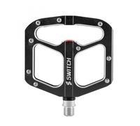 PEDALE VTT DESCENTE - BMX SWITCH GAP NOIR ALU FILETAGE 9-16 AVEC PICOTS ARGENT