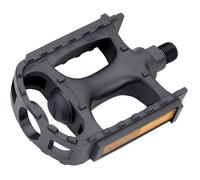 Pédale VTT - P2R - Résine Noir - 9-16 pouces - Roulements à billes - Catadioptres
